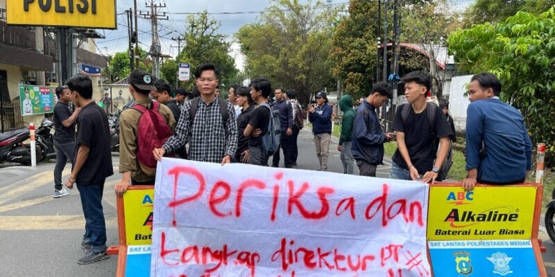 Mahasiswa AMCTA Desak Kapolrestabes Medan Tangkap Direktur PT MAS